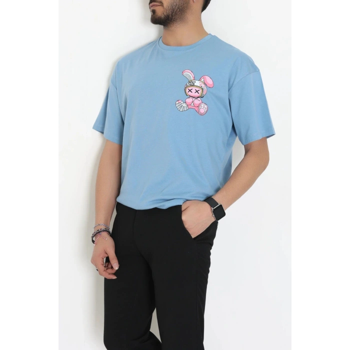 Kompakt Penye Unisex Tişört Mavipembe - 55064.1872.