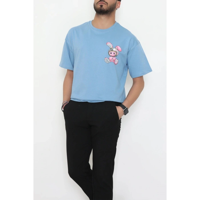 Kompakt Penye Unisex Tişört Mavipembe - 55064.1872.
