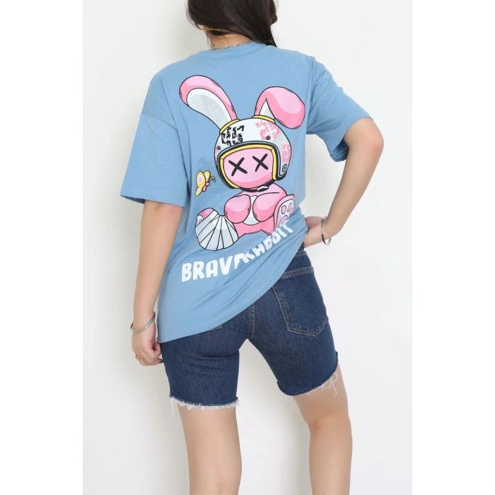 Kompakt Penye Unisex Tişört Mavipembe - 55064.1872.