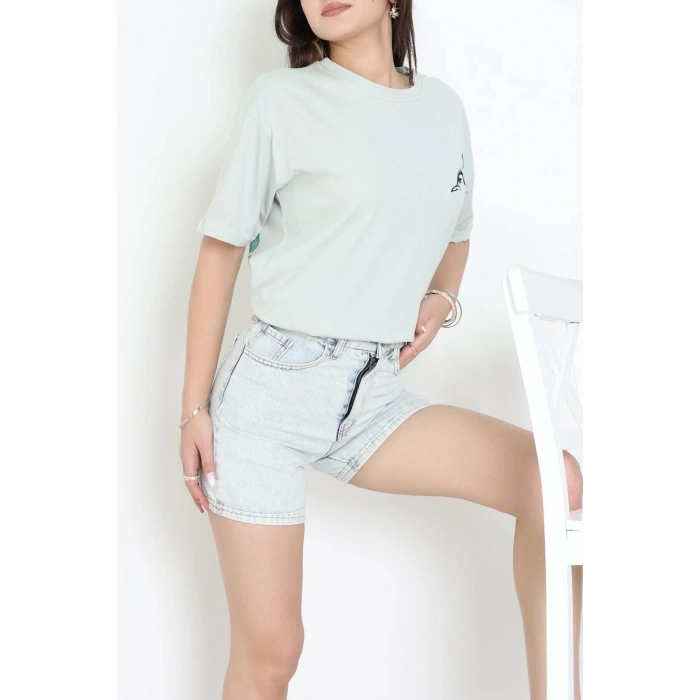 Kompakt Penye Unisex Tişört Mintsiyah - 55064.1872.
