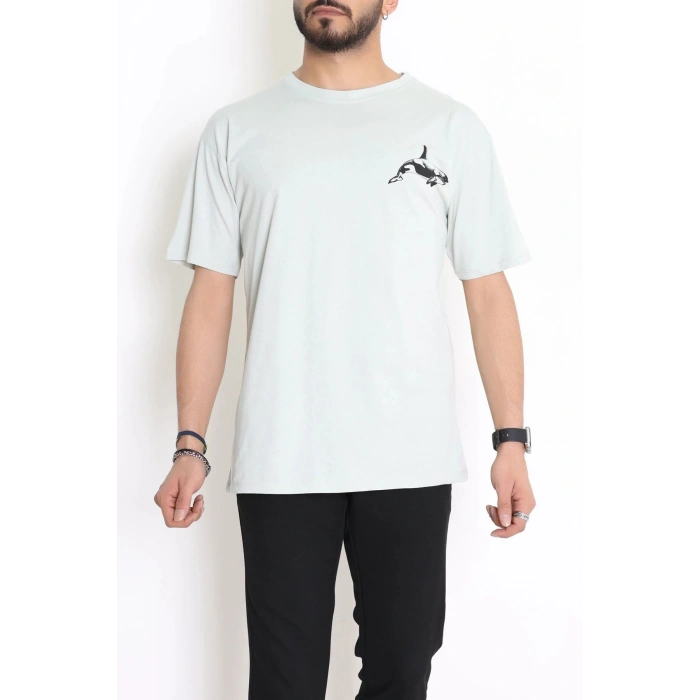 Kompakt Penye Unisex Tişört Mintsiyah - 55064.1872.