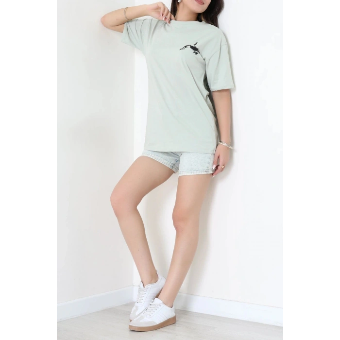 Kompakt Penye Unisex Tişört Mintsiyah - 55064.1872.