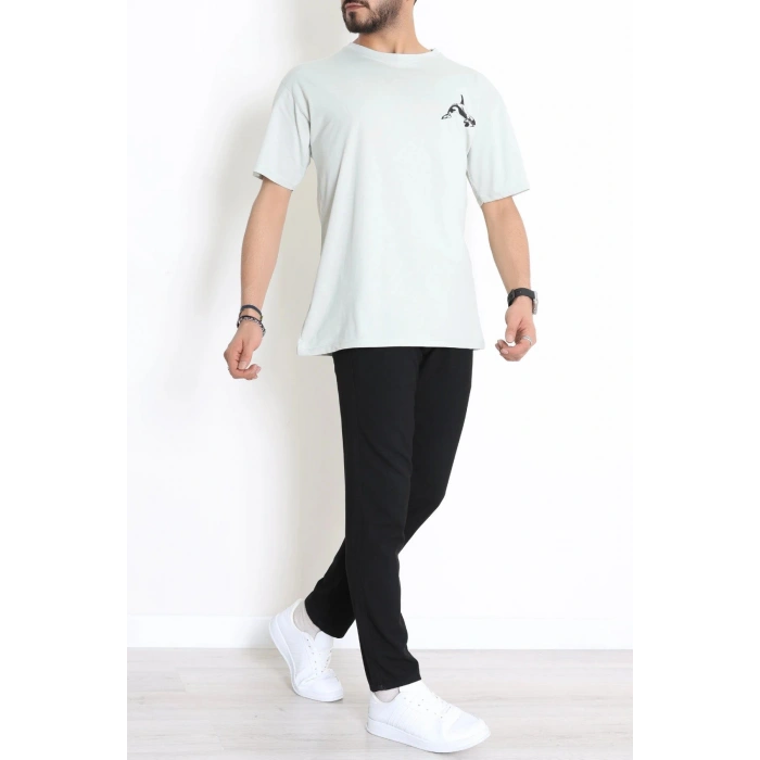 Kompakt Penye Unisex Tişört Mintsiyah - 55064.1872.