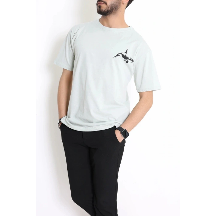 Kompakt Penye Unisex Tişört Mintsiyah - 55064.1872.