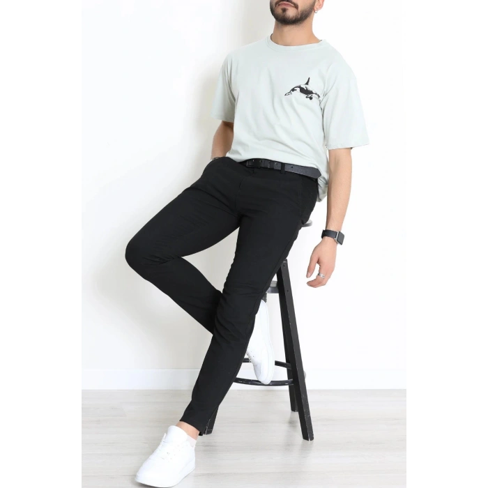 Kompakt Penye Unisex Tişört Mintsiyah - 55064.1872.