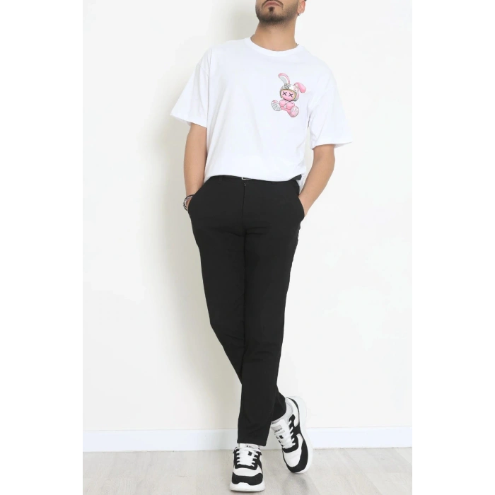Kompakt Penye Unisex Tişört Pembebeyaz - 55064.1872.