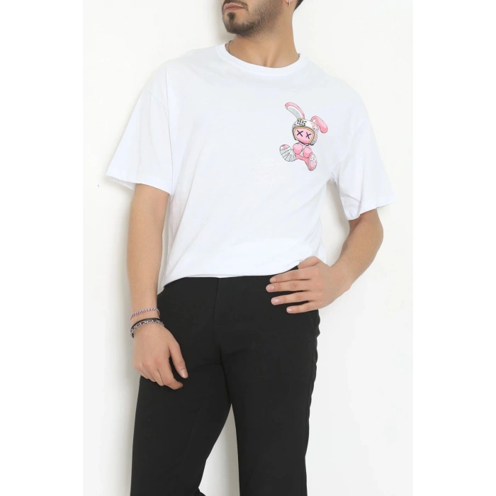 Kompakt Penye Unisex Tişört Pembebeyaz - 55064.1872.