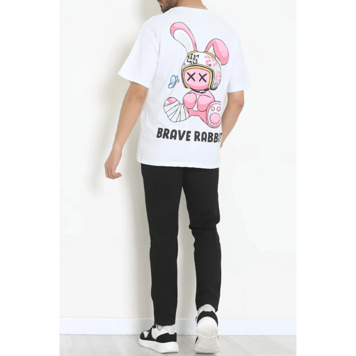 Kompakt Penye Unisex Tişört Pembebeyaz - 55064.1872.