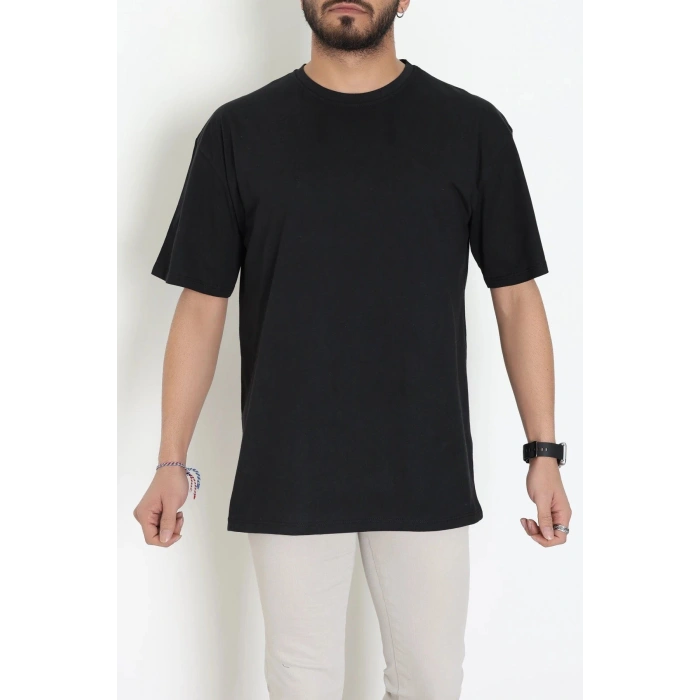 Kompakt Penye Unisex Tişört Siyah - 55064.1872.