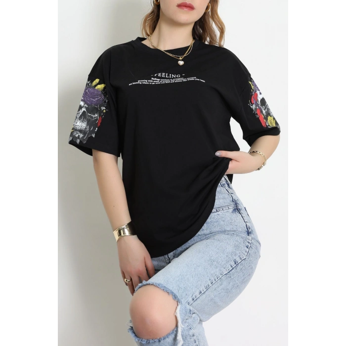 Kompakt Penye Unisex Tişört Siyahbeyaz - 55064.1872.