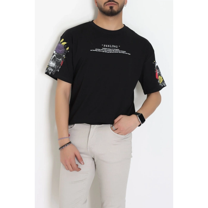 Kompakt Penye Unisex Tişört Siyahbeyaz - 55064.1872.