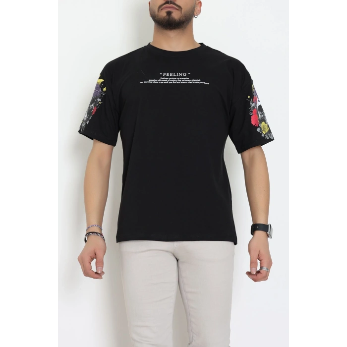 Kompakt Penye Unisex Tişört Siyahbeyaz - 55064.1872.