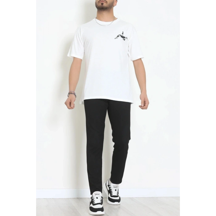 Kompakt Penye Unisex Tişört Siyahekru - 55064.1872.