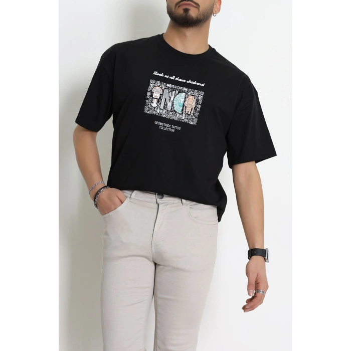 Kompakt Penye Unisex Tişört Siyahkahve - 55064.1872.