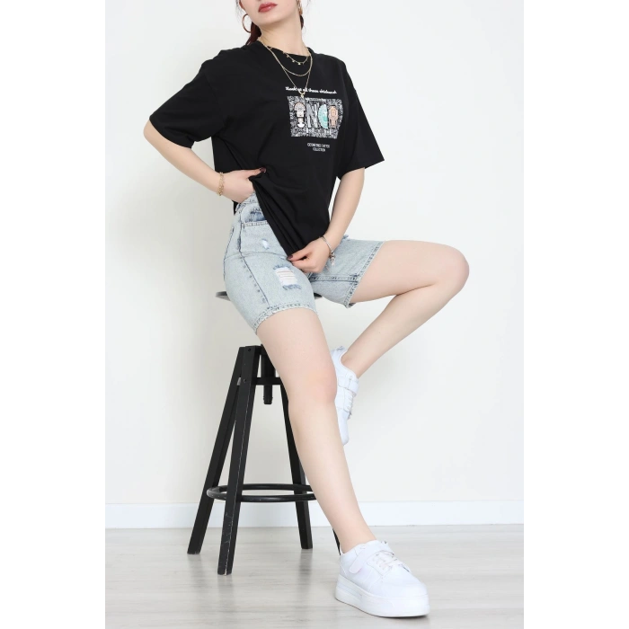 Kompakt Penye Unisex Tişört Siyahkahve - 55064.1872.