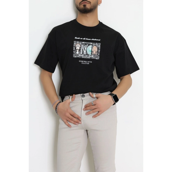 Kompakt Penye Unisex Tişört Siyahkahve - 55064.1872.