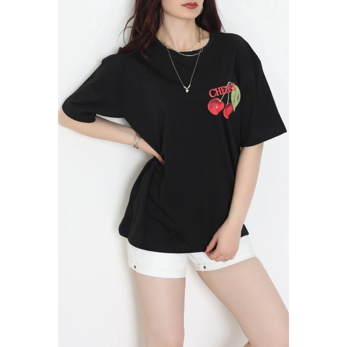 Kompakt Penye Unisex Tişört Siyahkırmızı1 - 55064.1872.