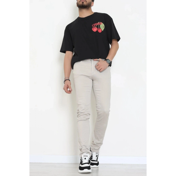 Kompakt Penye Unisex Tişört Siyahkırmızı1 - 55064.1872.