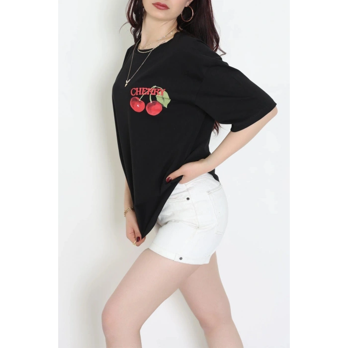 Kompakt Penye Unisex Tişört Siyahkırmızı1 - 55064.1872.