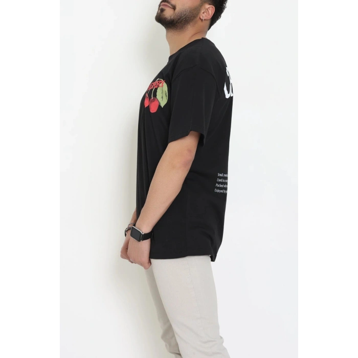 Kompakt Penye Unisex Tişört Siyahkırmızı1 - 55064.1872.