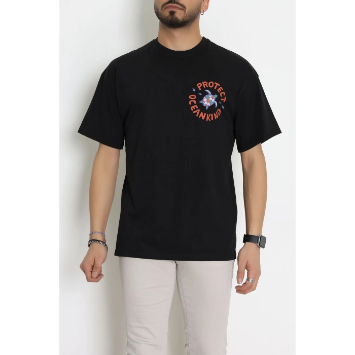 Kompakt Penye Unisex Tişört Siyahmor - 55064.1872.