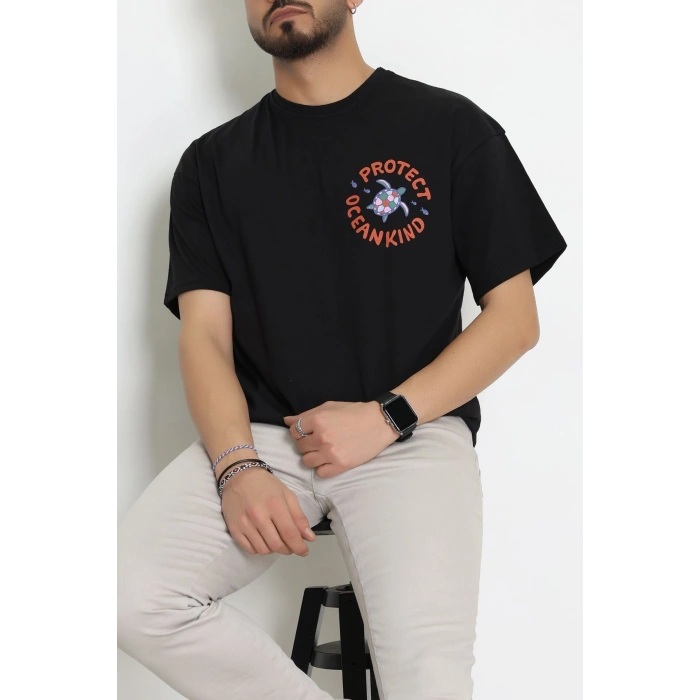 Kompakt Penye Unisex Tişört Siyahmor - 55064.1872.