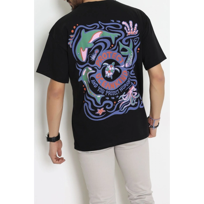 Kompakt Penye Unisex Tişört Siyahmor - 55064.1872.