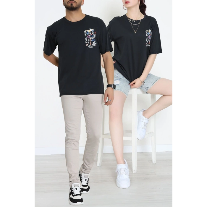 Kompakt Penye Unisex Tişört Siyahsarı1 - 55064.1872.