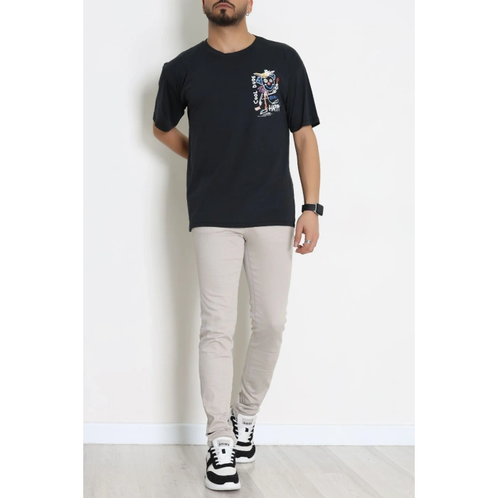 Kompakt Penye Unisex Tişört Siyahsarı1 - 55064.1872.