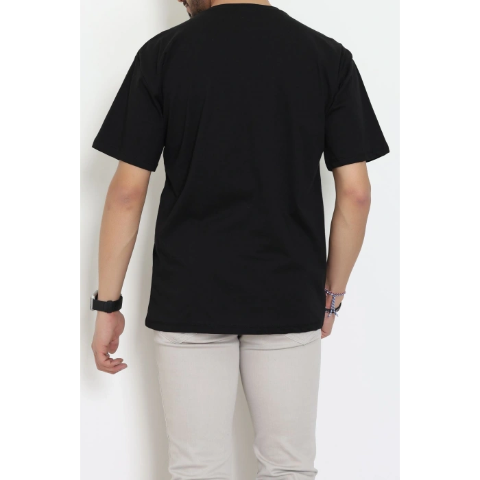 Kompakt Penye Unisex Tişört Siyahturuncu - 55064.1872.