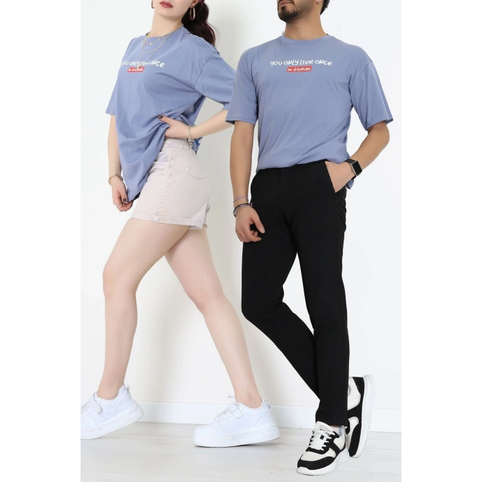 Kompakt Penye Unisex Tişört Yunusgri - 55064.1872.