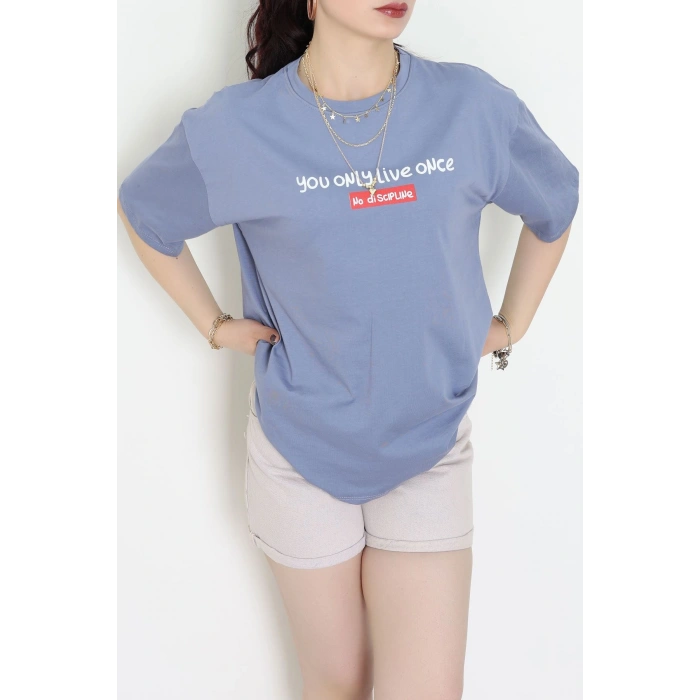 Kompakt Penye Unisex Tişört Yunusgri - 55064.1872.