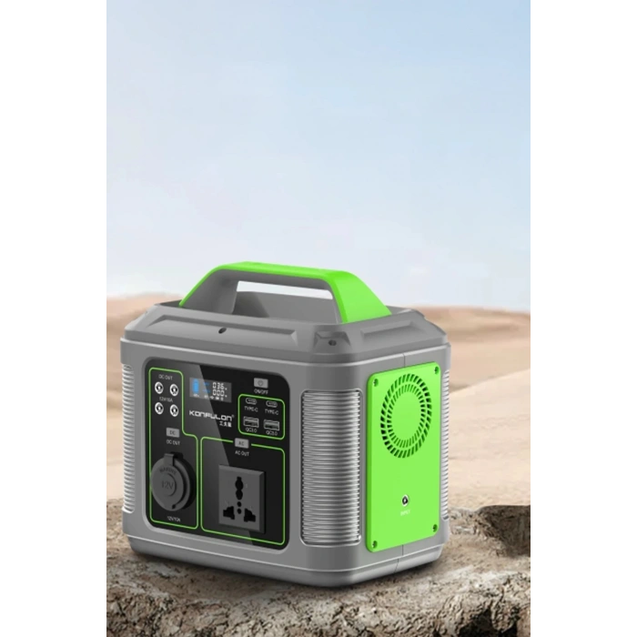 Konfulon CN04 Powerbank 300W 60.000 mAh 5W Led Işıklı Kamp Şarj PD 60W - Gri