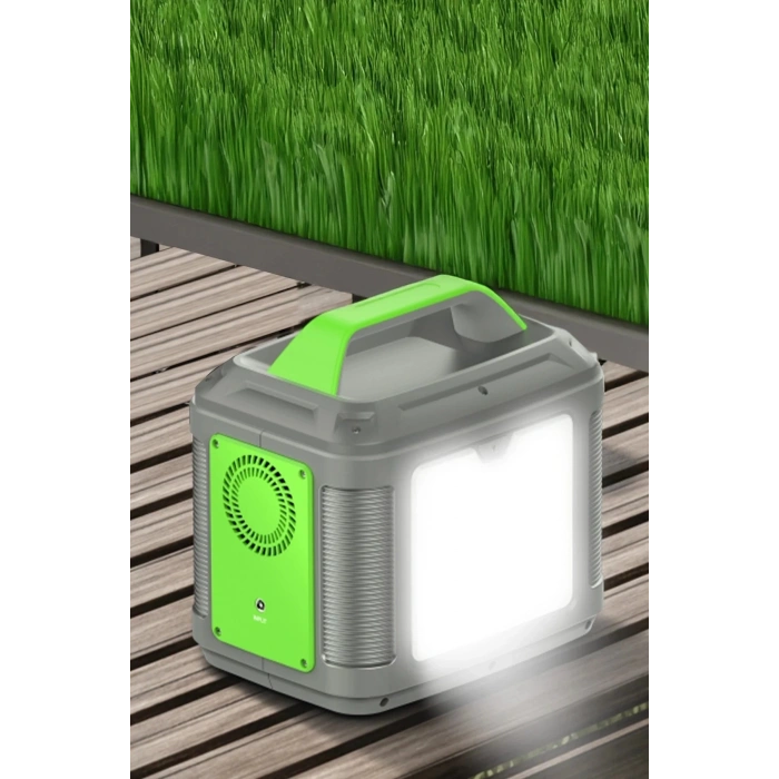 Konfulon CN04 Powerbank 300W 60.000 mAh 5W Led Işıklı Kamp Şarj PD 60W - Gri