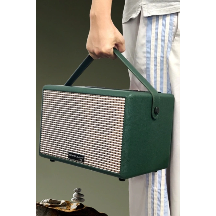 Konfulon F32 2x50W Sürücülü 2 Adet Mikrofonlu BT 5.2 Kablosuz Hoparlör - Siyah