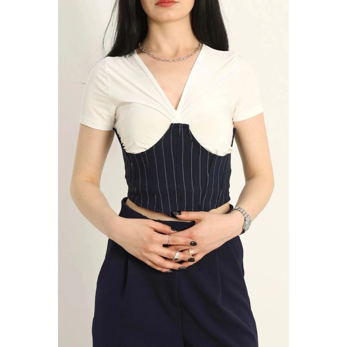 Korsaj Detaylı Bluz Lacibeyaz - 41380.1595.