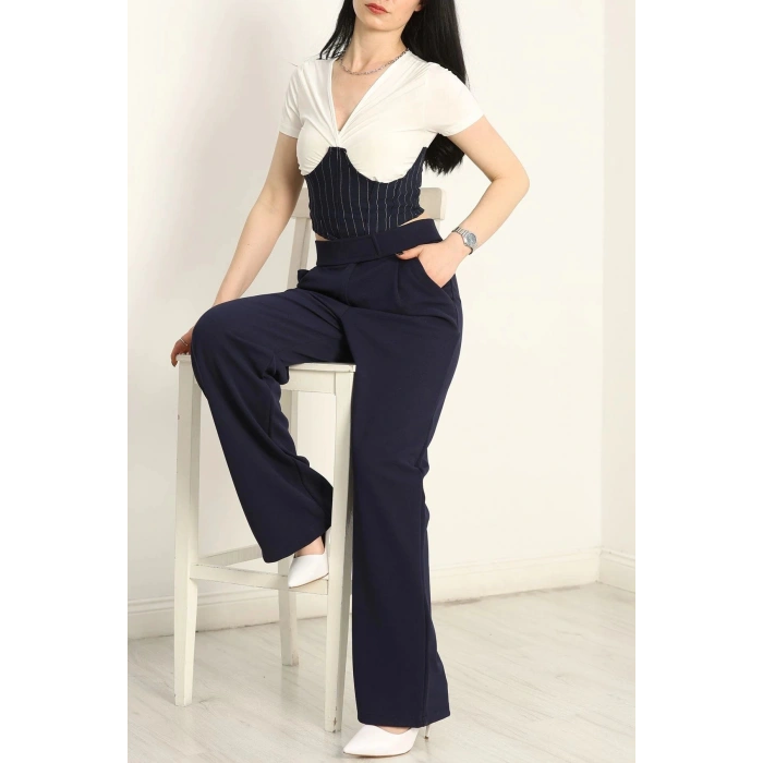 Korsaj Detaylı Bluz Lacibeyaz - 41380.1595.