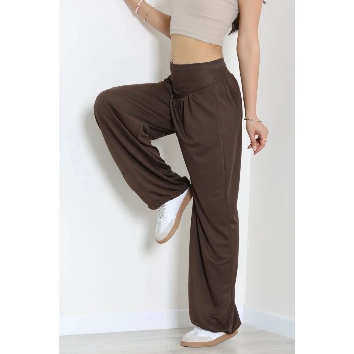 Korsajlı Örme Model Eşofman Altı Kahve - 71331.1567.