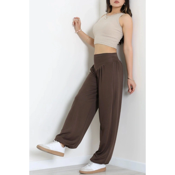 Korsajlı Örme Model Eşofman Altı Kahve - 71331.1567.
