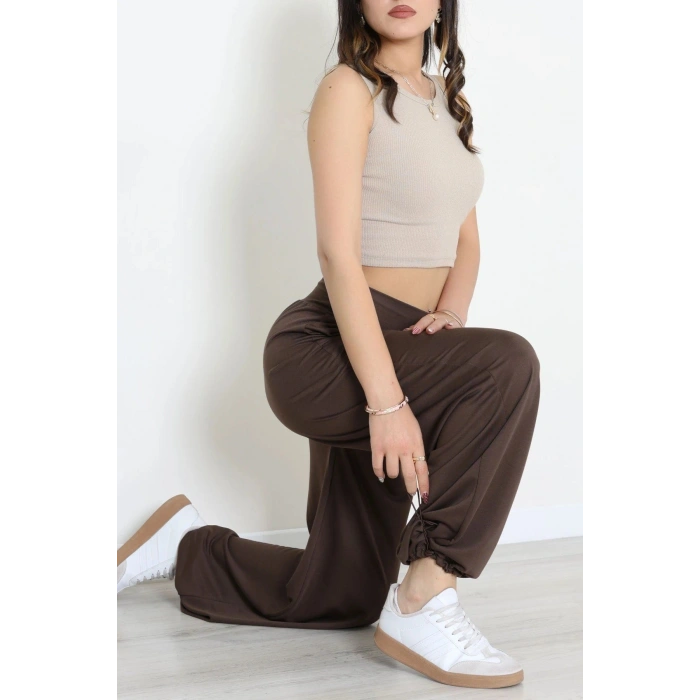 Korsajlı Örme Model Eşofman Altı Kahve - 71331.1567.