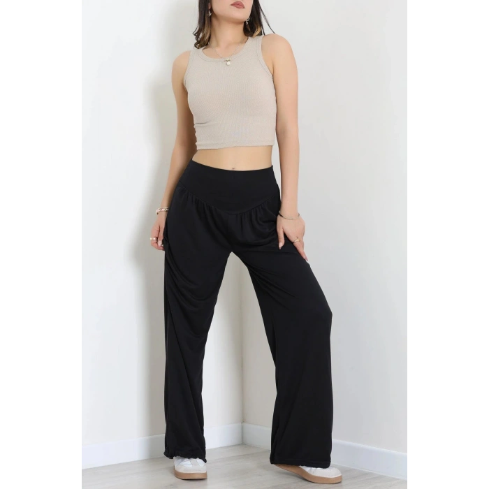 Korsajlı Örme Model Eşofman Altı Siyah - 71331.1567.