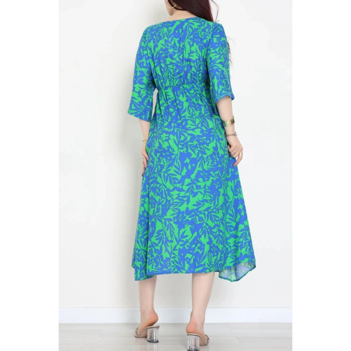 Kruvaze Yaka Desenli Elbise Saksbenetton - 53541.1247.