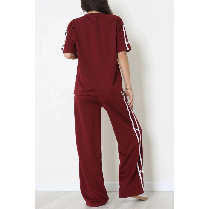 Kurdele Detaylı Eşofman Takımı Bordo - 52219.1857.