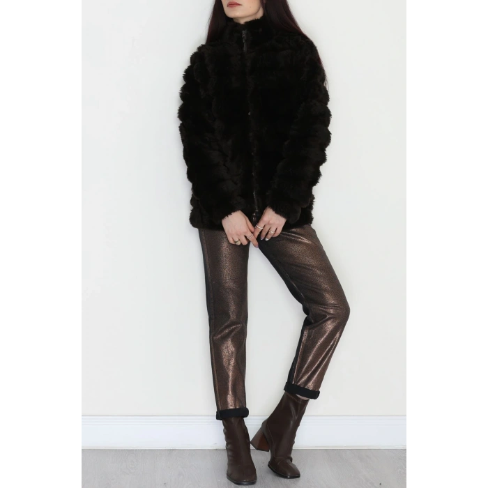 Kürt Görünümlü Peluş Ceket Acıkahve - 80877.107.