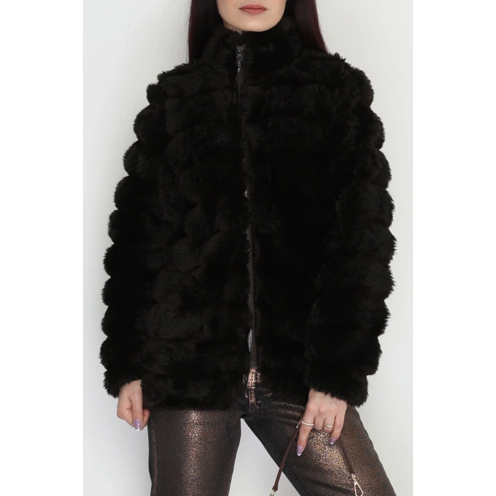 Kürt Görünümlü Peluş Ceket Acıkahve - 80877.107.