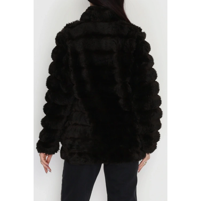 Kürt Görünümlü Peluş Ceket Acıkahve - 80877.107.