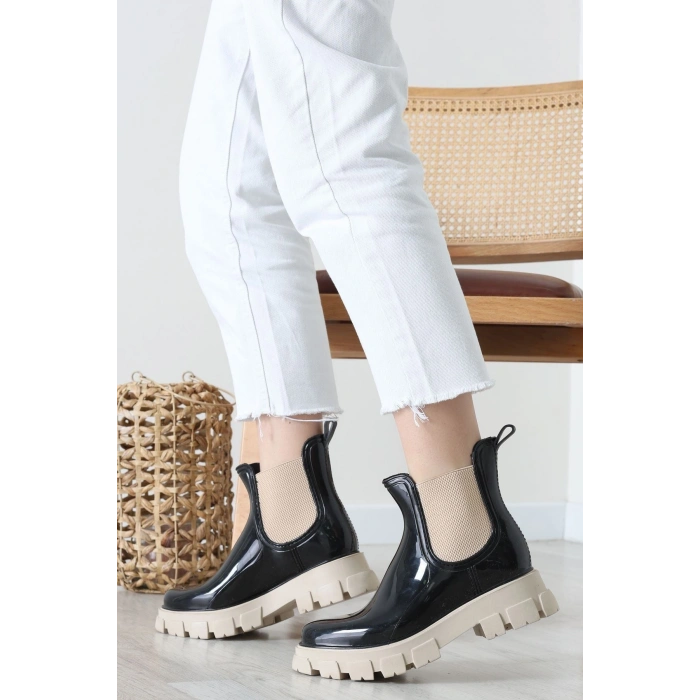 Lastik Detaylı Bot Siyahruganbej - 31845.264.