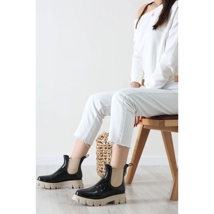 Lastik Detaylı Bot Siyahruganbej - 31845.264.