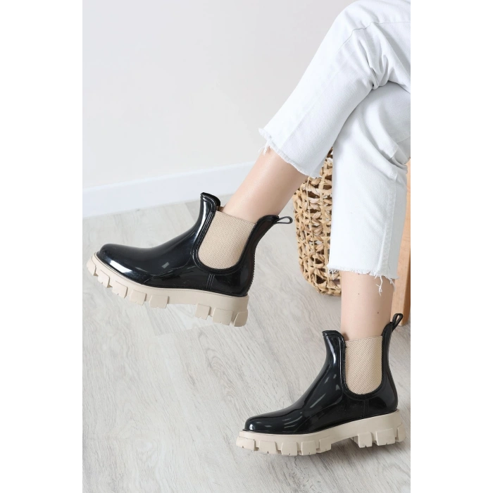 Lastik Detaylı Bot Siyahruganbej - 31845.264.