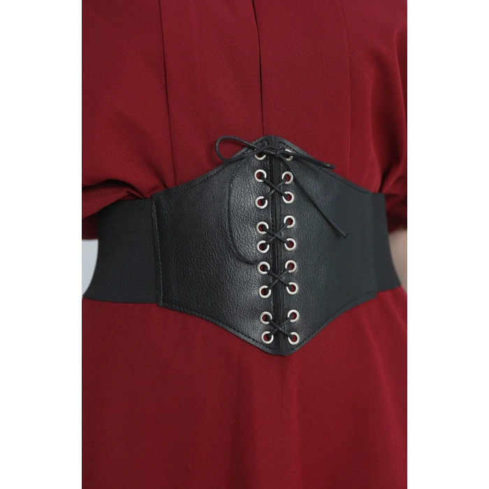 Lastikli Korse Kemer Siyah - 30683.1794.